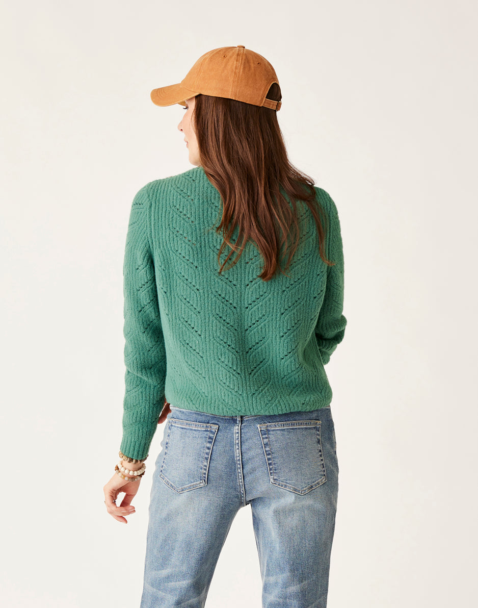 Monroe Women's Forest Green Knit Sweater - Soft Cozy Pullover for Fall & Winter - Casual Outfit for Work, Dates & Weekend Getaways