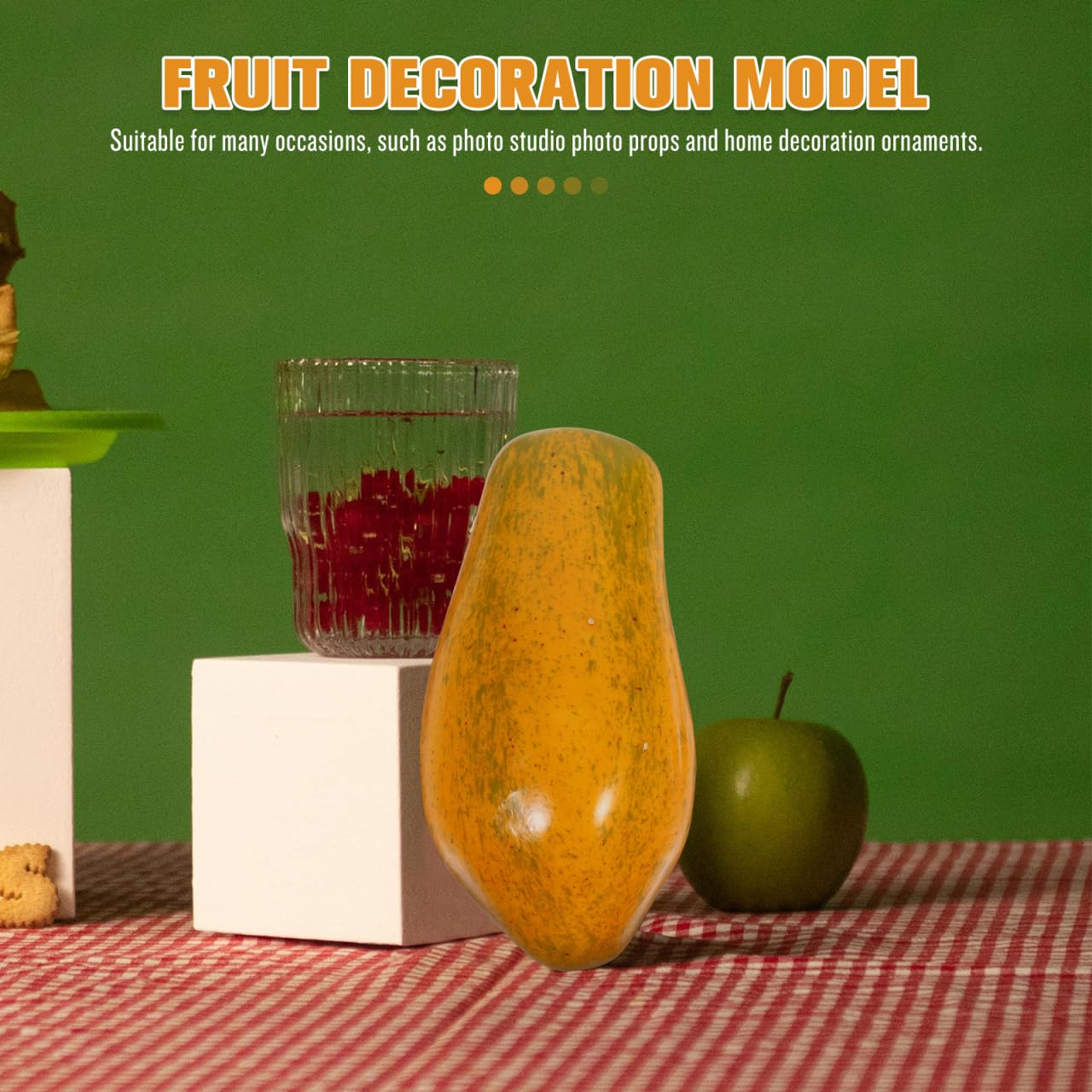 PRETYZOOM Artificial Papaya Fruit - Realistic Fake Pawpaw Model for Home Decor, Party Arrangements & Photography Props | PU Material Durable Simulation Fruit for Kitchen, Dining Table Centerpiece & Wedding Decorations
