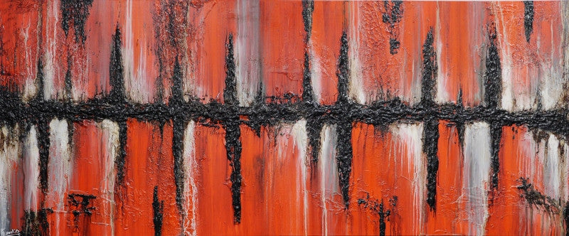 Abstract Orange Wall Art - Modern Canvas Painting for Home & Office Decor | Perfect for Living Room, Bedroom & Workspace