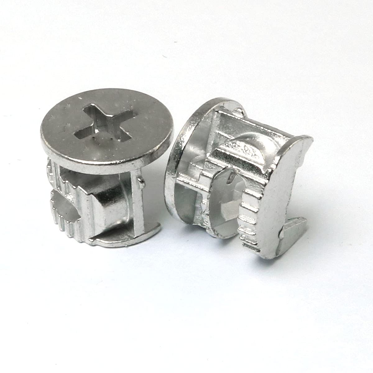 10-Pack 15x12mm Zinc Alloy Cam Lock Fastener Set with Cover - Furniture Connector for Cabinet, Drawer, Dresser & Wardrobe Assembly - Perfect for DIY Home Furniture Projects and Panel Connections