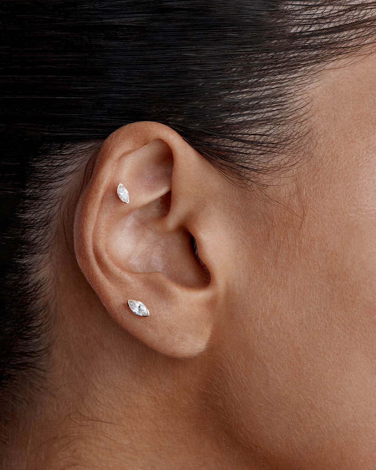 14K Solid Gold Floating Petal Lab-Grown Diamond Stud Earrings for Women | Elegant Everyday Jewelry Gift for Anniversary, Wedding & Special Occasions