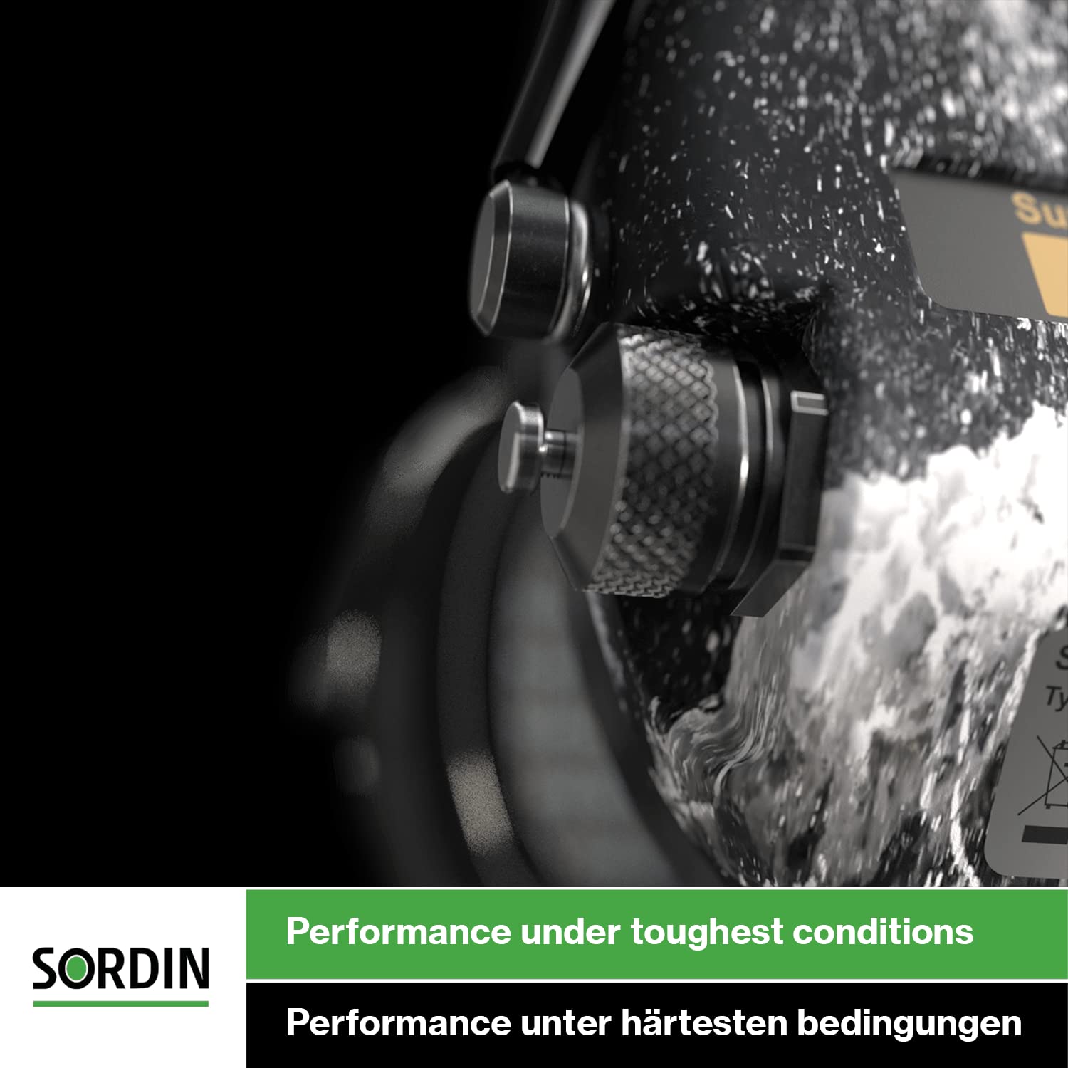 Sordin Supreme PRO X Adjustable Active Safety Ear Muffs - Hearing Protection with Camo Canvas Headband & Green Cups for Shooting, Hunting, Construction & Industrial Work