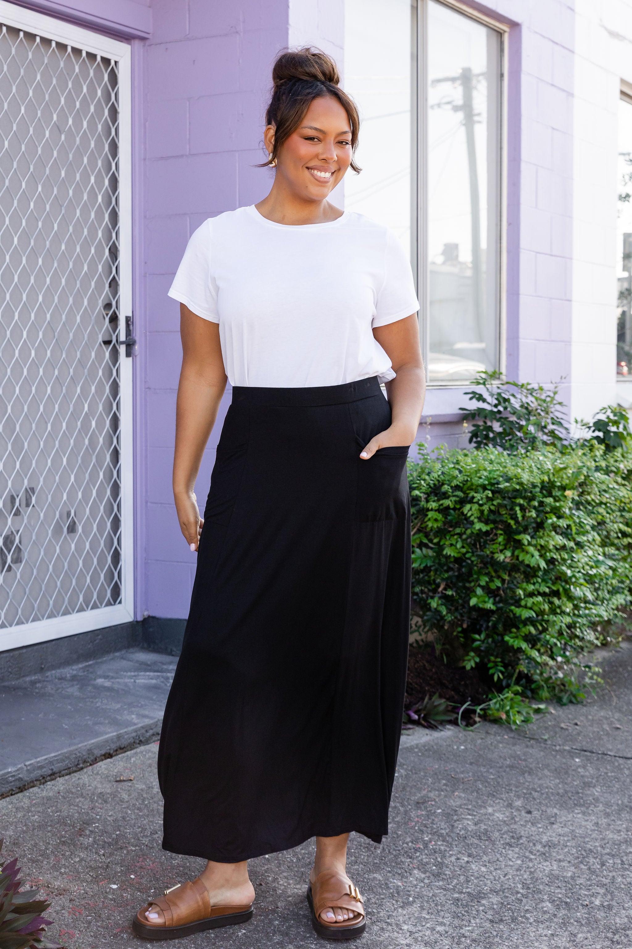 Olivia Maxi Skirt for Women - Elegant Black Long Flowy Skirt with High Waist | Perfect for Casual Wear, Beach, Vacation & Boho Outfits