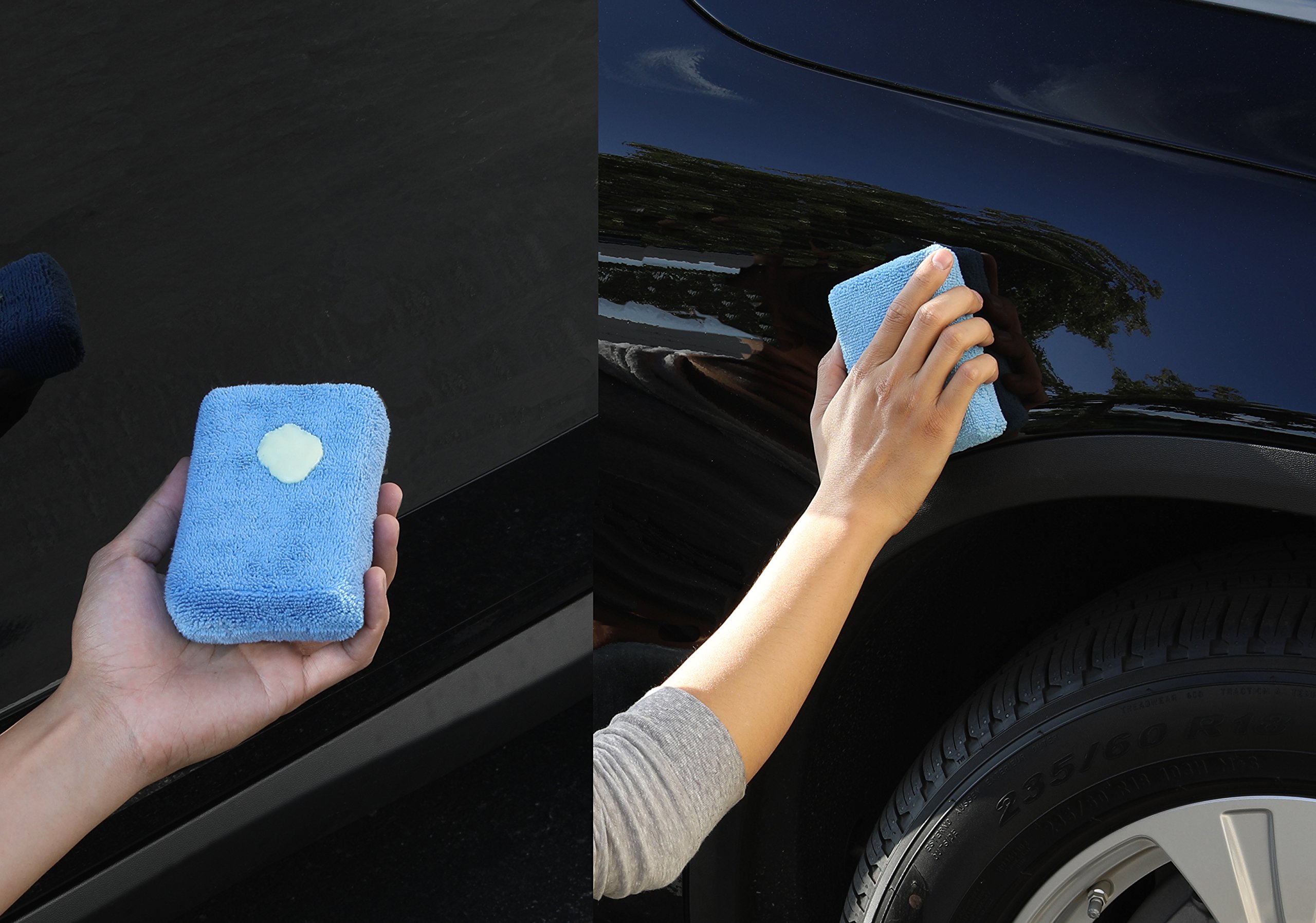 Premium Microfiber Ultra-Soft Applicator Foam Pads - 8 Pack (Blue) for Car Detailing, Makeup Removal & Surface Cleaning - Gentle Reusable Cleaning Sponges for Home & Auto Care