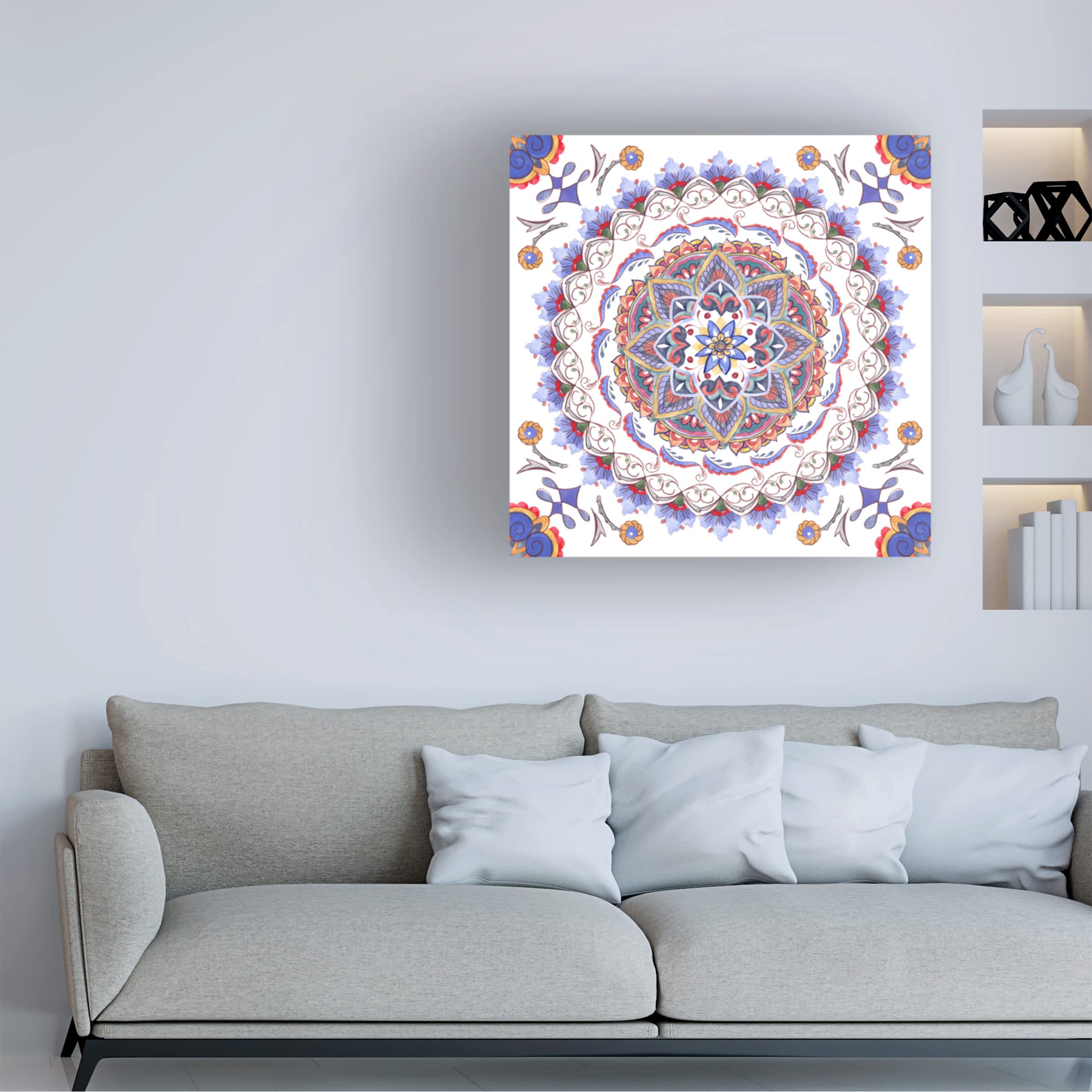 Trademark Fine Art 'Mandala Meditation V' Canvas Wall Art by Melissa Wang - Spiritual Home Decor for Meditation Rooms, Yoga Studios & Zen Living Spaces
