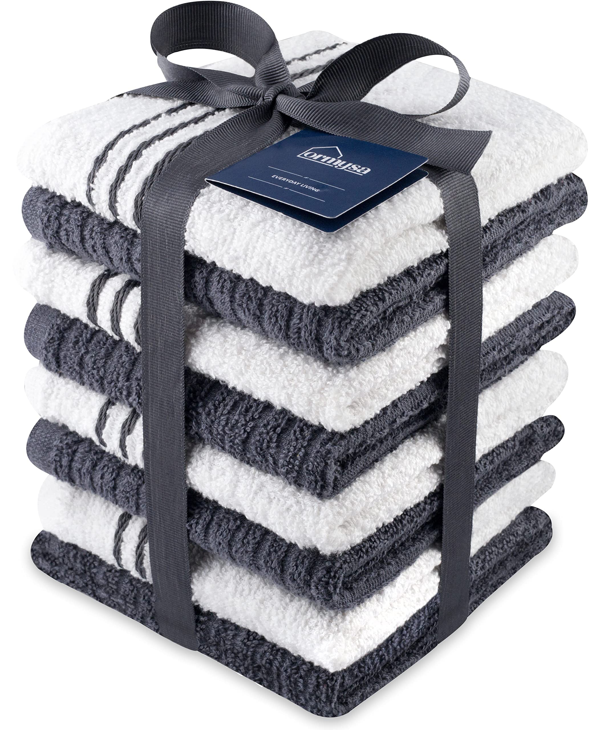 ORMIYSA 8-Pack Super Soft Dish Cloths - Fast Absorbing & Quick Dry for Kitchen Cleaning