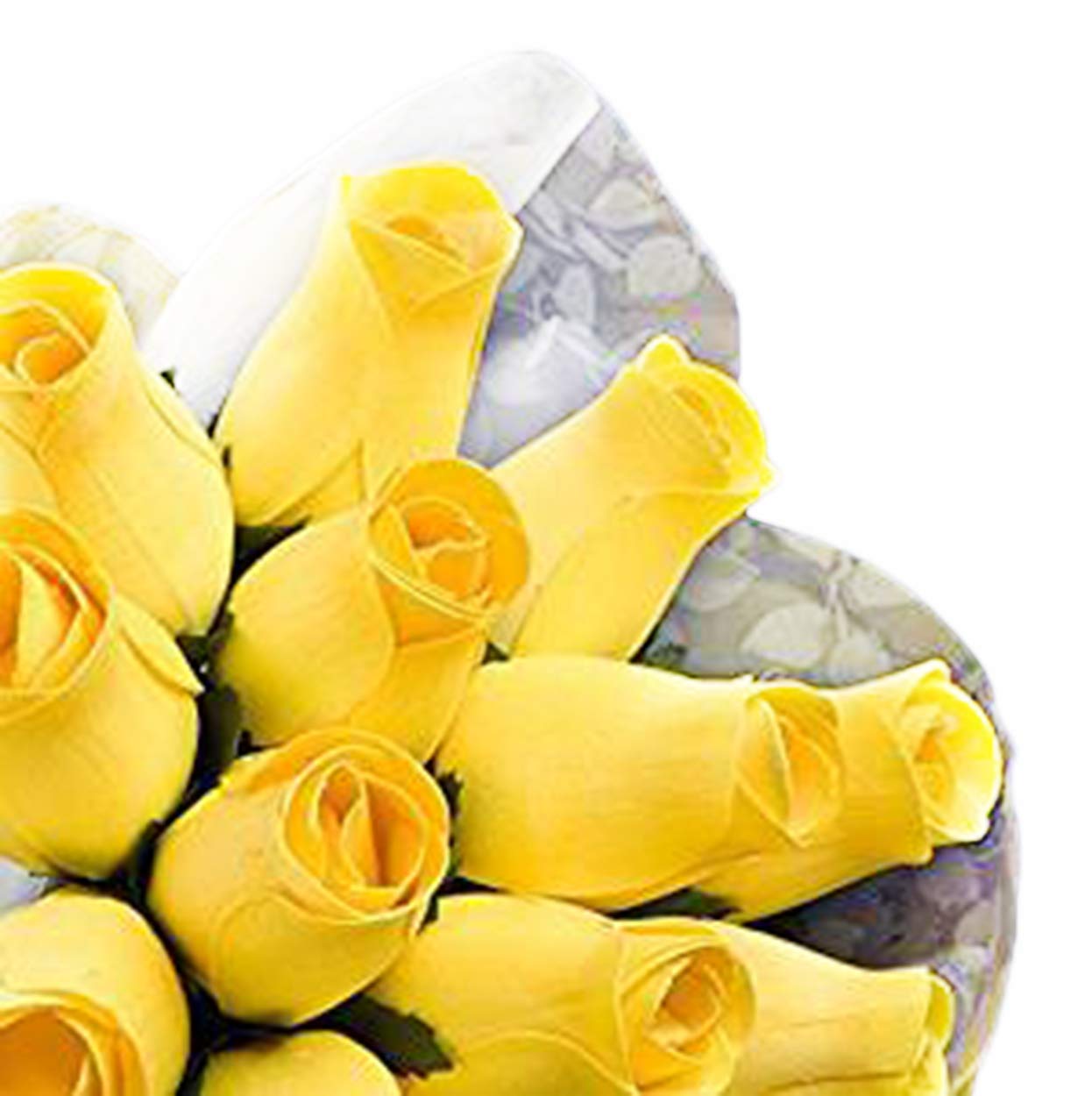 12 Yellow Wood Roses Bouquet - Handmade Artificial Flowers for Home Decor, Wedding Centerpieces, and DIY Crafts