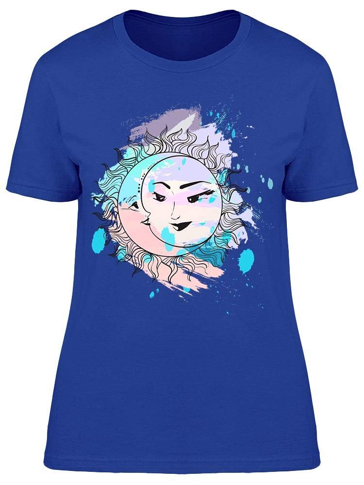 Hand Drawn Sun Design Women's T-Shirt - Artistic Graphic Tee for Casual Wear & Summer Outfits
