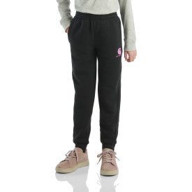 Youth Girls Fleece Logo Heather Sweatpants - Caviar Black | Soft & Comfortable Joggers for School, Sports & Lounge Wear