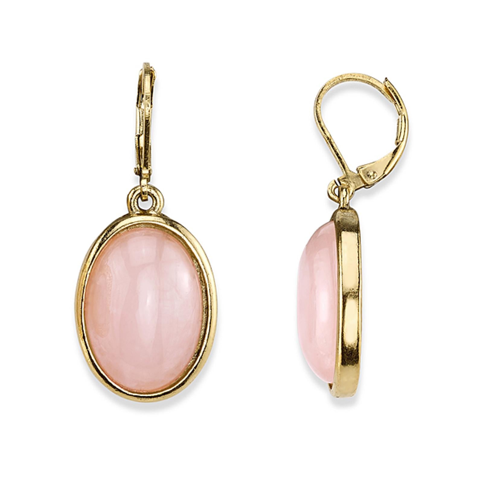 1928 Vintage Oval Gemstone Drop Earrings for Women - Elegant Dangle Earrings for Party, Wedding & Special Occasions