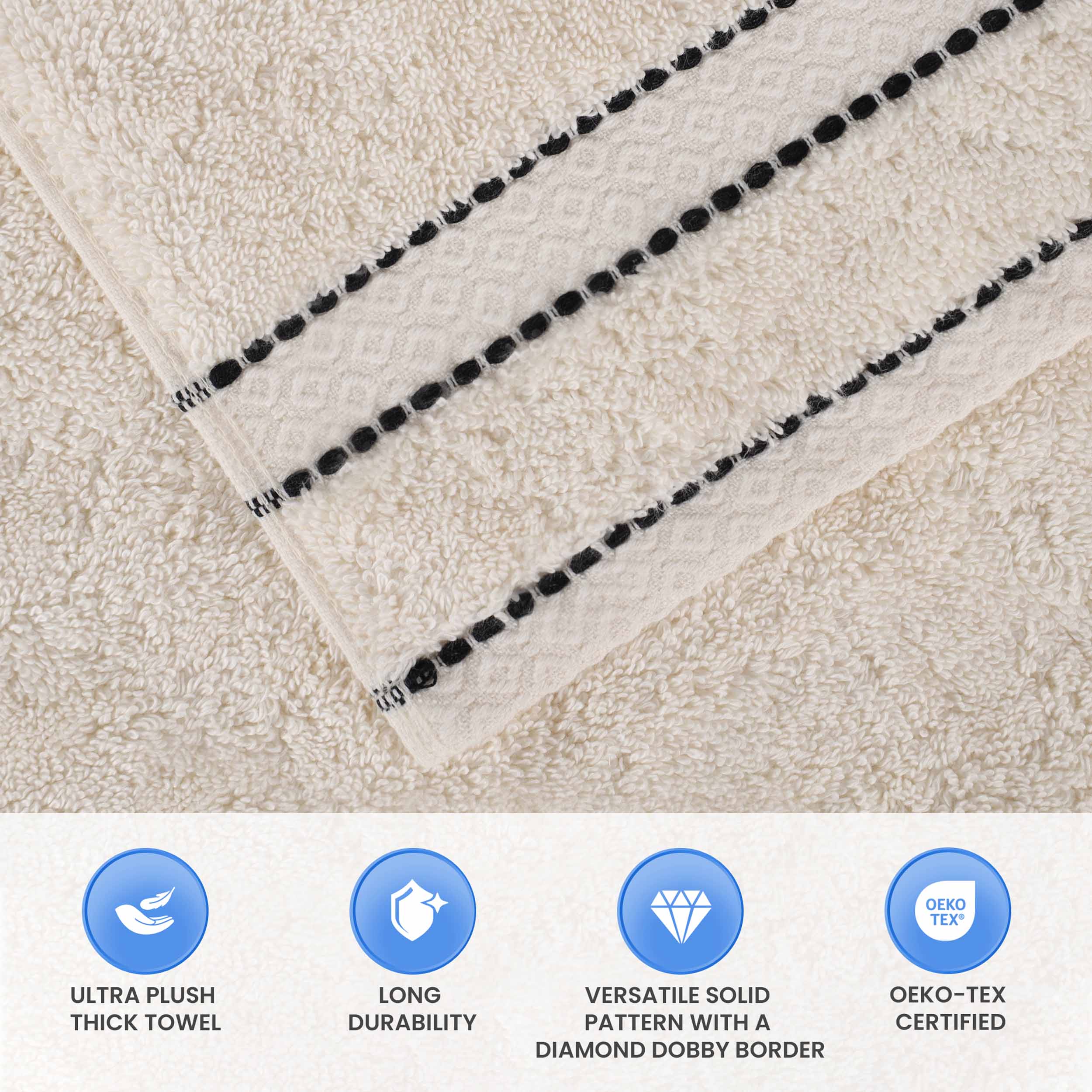 Premium 9-Piece Giza Cotton Towel Set - Ultra Absorbent, Soft & Luxurious Egyptian Dobby Weave - Perfect for Bath, Spa & Guest Bathrooms