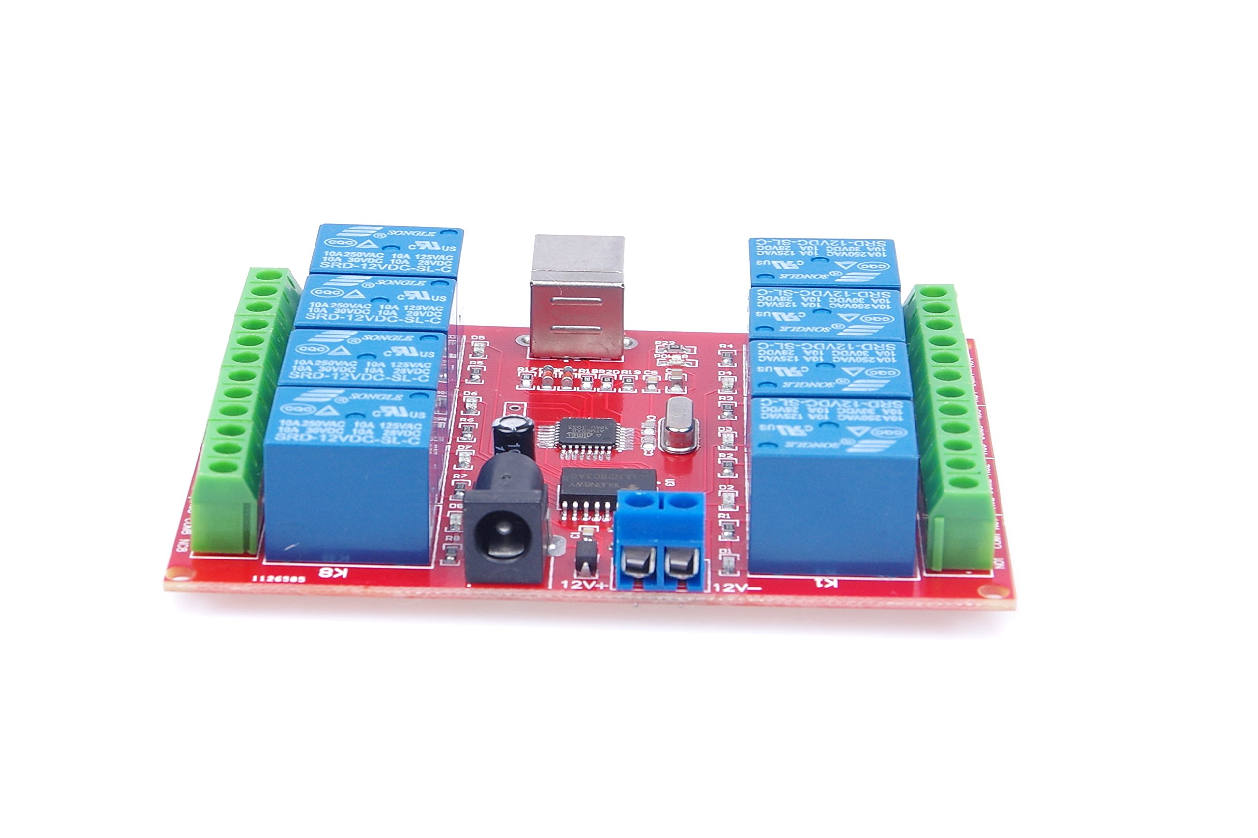 12V 8 Channel USB Relay Module - Programmable Computer Control Switch for PC, Driver & Intelligent Controller (Pack of 20) - Perfect for Home Automation, IoT Projects & Industrial Control Systems