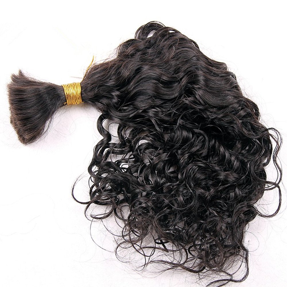 Virgin Peruvian Human Hair Extensions 100g Bundle - Natural Color Wavy/Curly 22 Inch Bulk Hair Weave for Women | Perfect for Daily Styling, Special Occasions & Salon Use