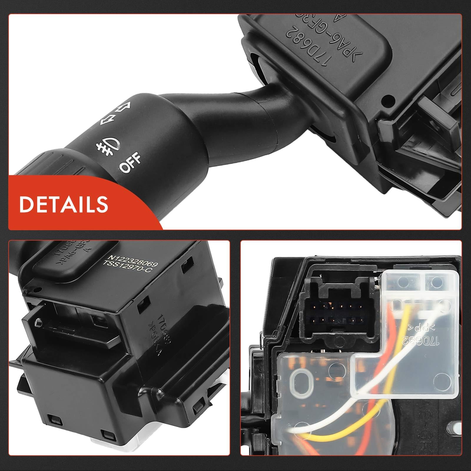 Premium Turn Signal Switch & Headlight Fog Light Multifunction Lever - Compatible with Mazda 3 2004-2010 Models (Replaces BN8R66122) - No Auto Headlight Control - Perfect for Night Driving & Foggy Conditions