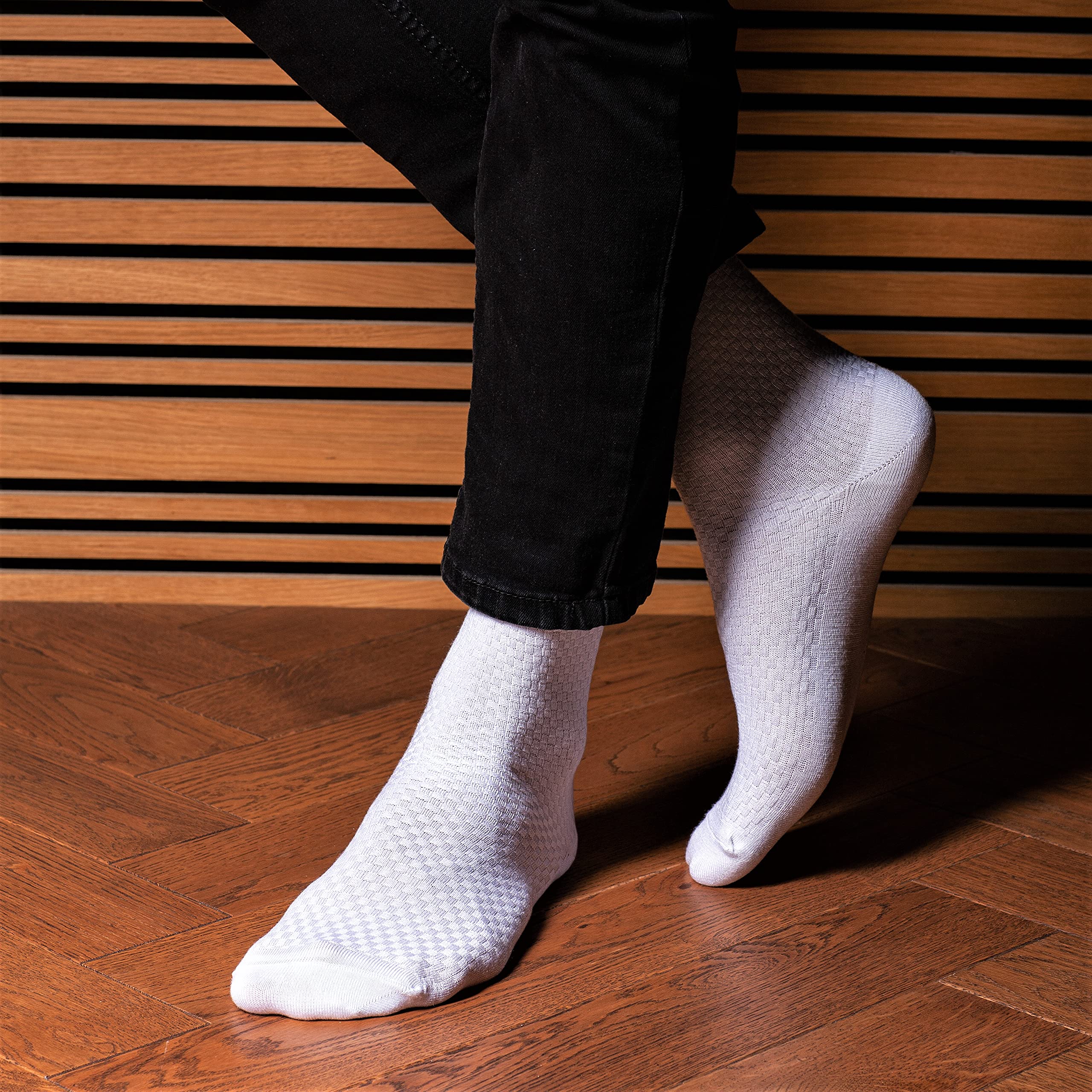 NUDUS Men's Bamboo Rayon Ankle Quarter Dress Socks - 5-Pair Gift Box Set | Premium Soft & Breathable Socks for Business, Office & Formal Occasions