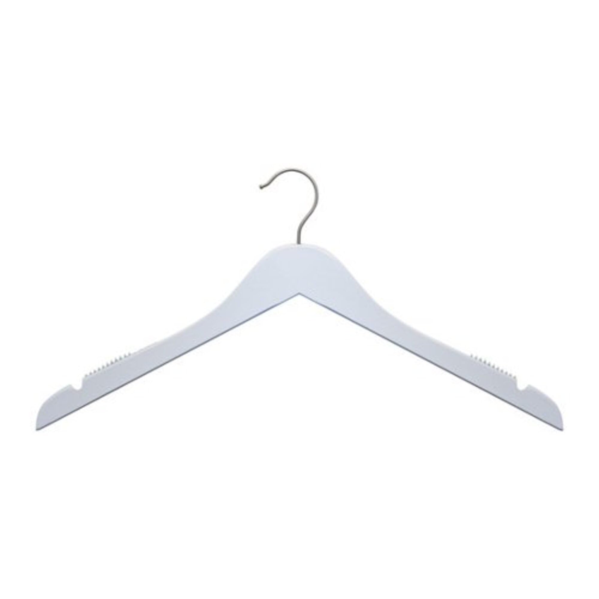 25-Pack White Low Gloss Wooden Clothes Hangers - Space Saving Slim Design for Closet, Wardrobe & Travel Organization