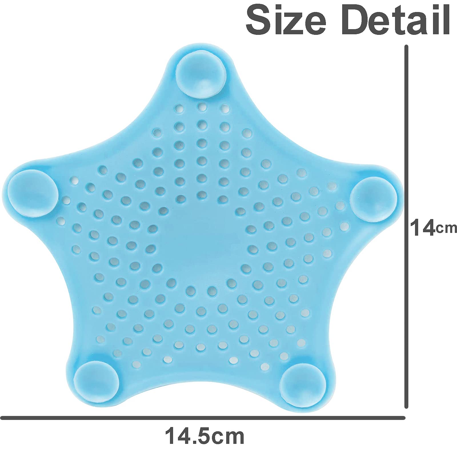 6 Pack Silicone Shower Drain Hair Catcher with Suction Cups - Bathroom Sink & Bathtub Drain Cover Strainer - Hair Stoppers for Showers, Kitchen, and Bathroom - Prevents Clogs & Keeps Drains Clean
