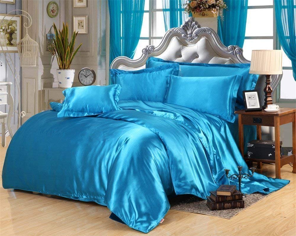 Luxury Hotel Quality 4-Piece Satin Bed Sheet Set - Ultra Soft Silky & Wrinkle Resistant - 21