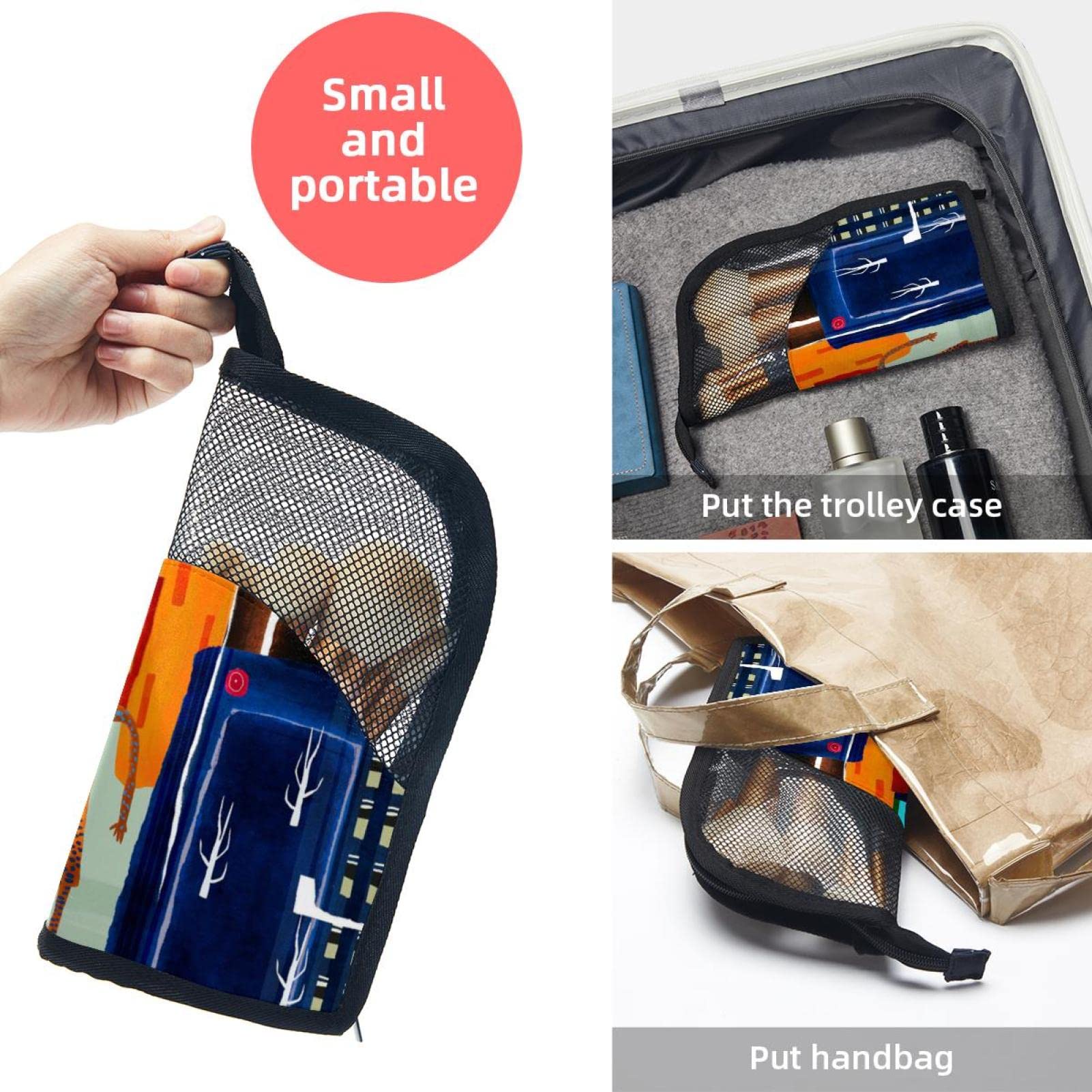 Premium 12-Piece Makeup Brush Set with Abstract African Print Organizer Bag - Portable Travel Makeup Brush Holder Case for Professional Artists & Beginners - Perfect for Home, Travel & Salon Use