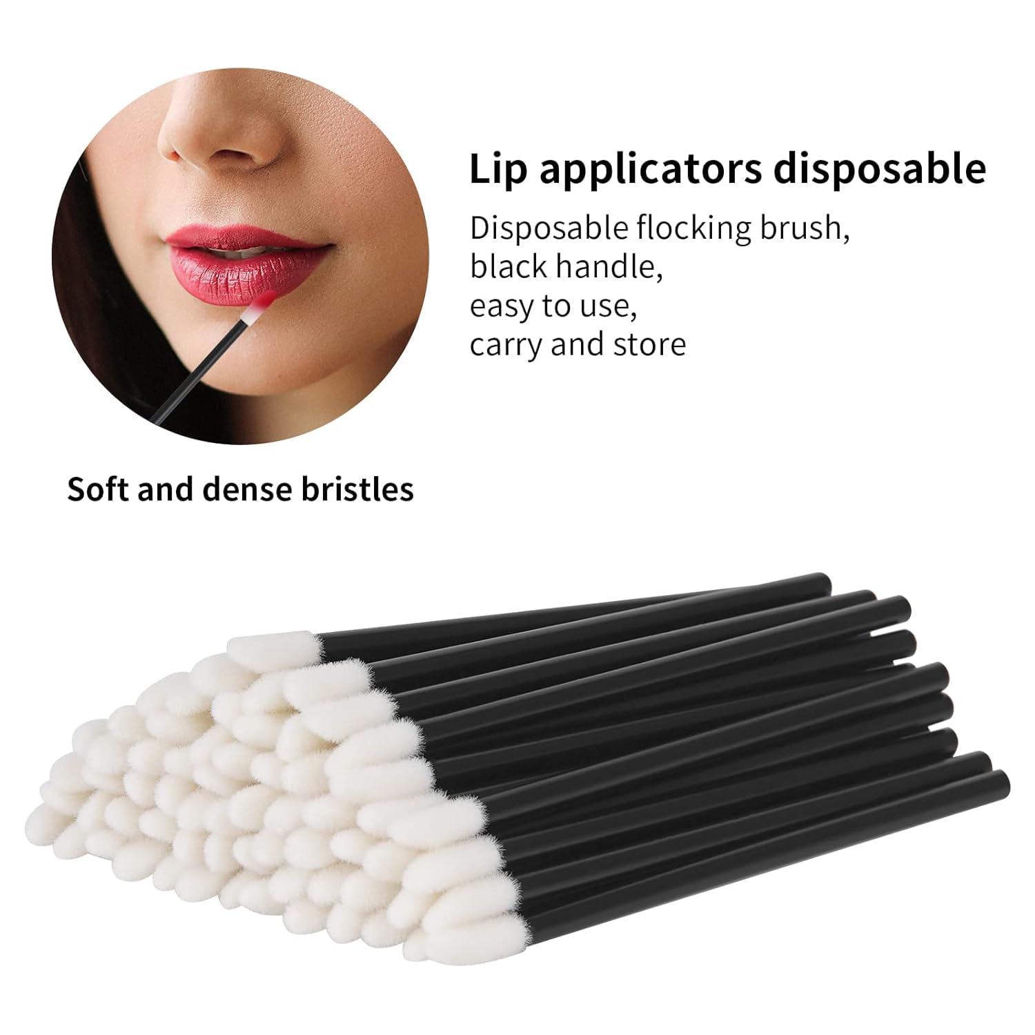 HEEKRI 30Pcs Disposable Lip Brushes Set - Lipstick & Lip Gloss Applicator Wands for Precise Makeup Application - Perfect for Professional Salons, Home Use & Travel Beauty Kits (Pack of 30)