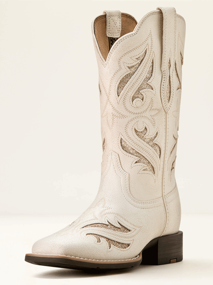 Ariat Women's Round Up Bliss Western Boots - Distressed Ivory - Comfortable Cowgirl Boots for Riding, Country Fashion & Outdoor Activities