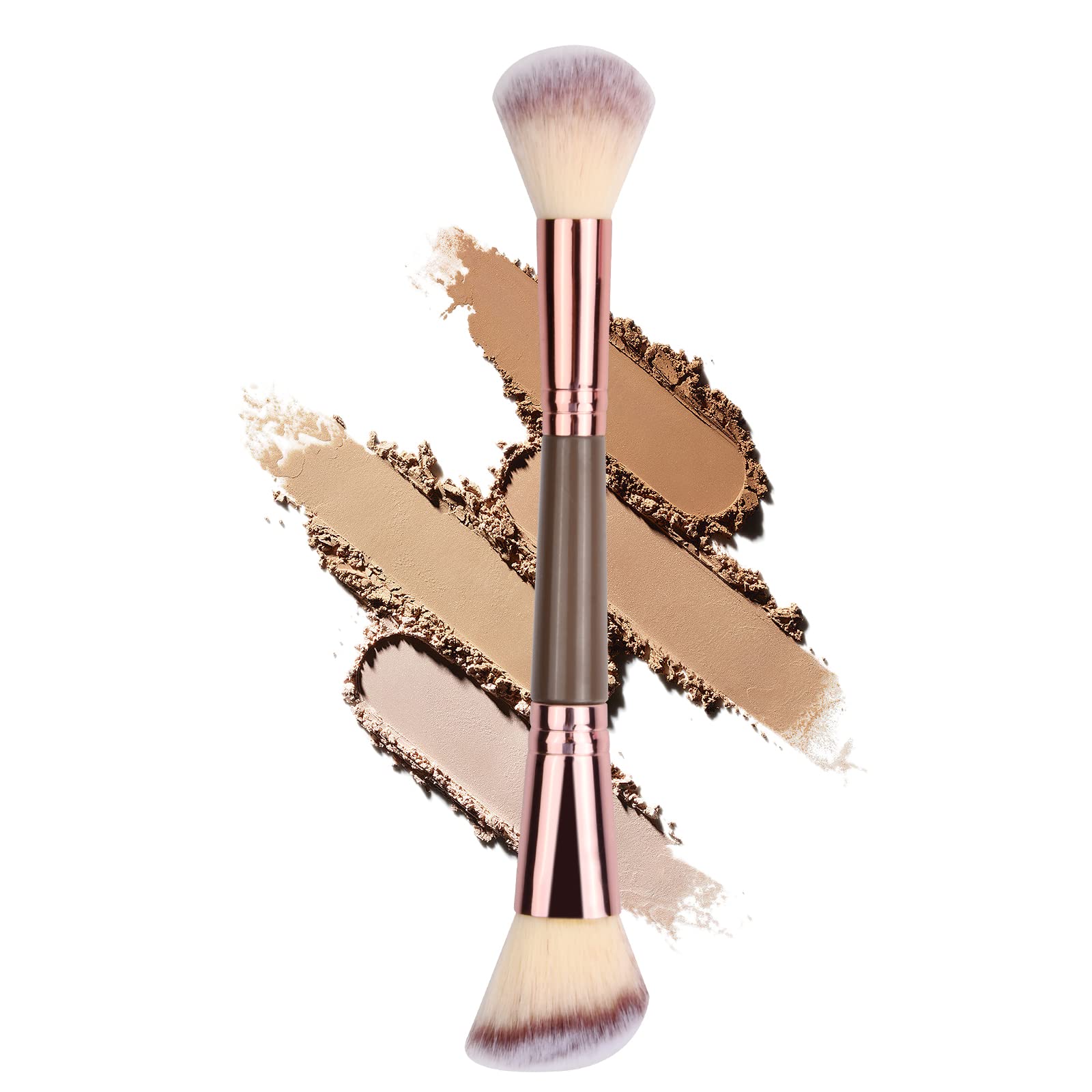 Hoxfly Double Ended Makeup Brush - Soft Dense Bristles for Foundation & Contouring | Perfect for Blush, Highlight & Concealer Application