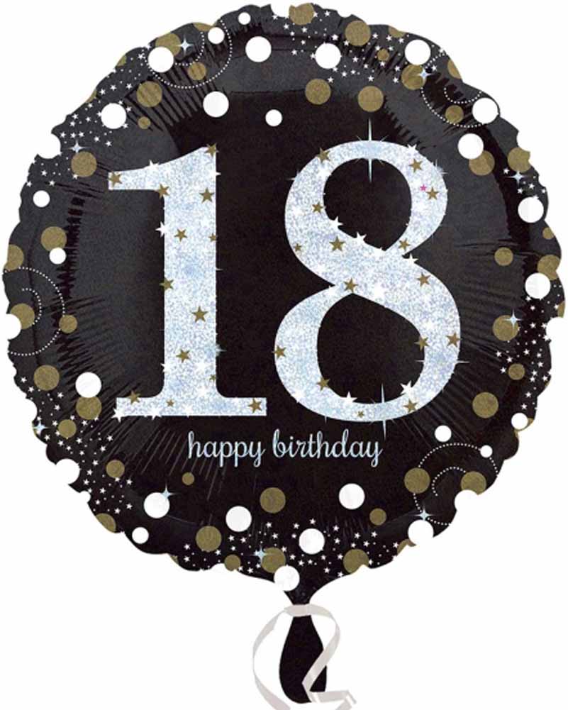 18th Birthday Sparkling Holographic Standard Foil Balloon - Perfect for Birthday Parties, Anniversaries & Special Celebrations