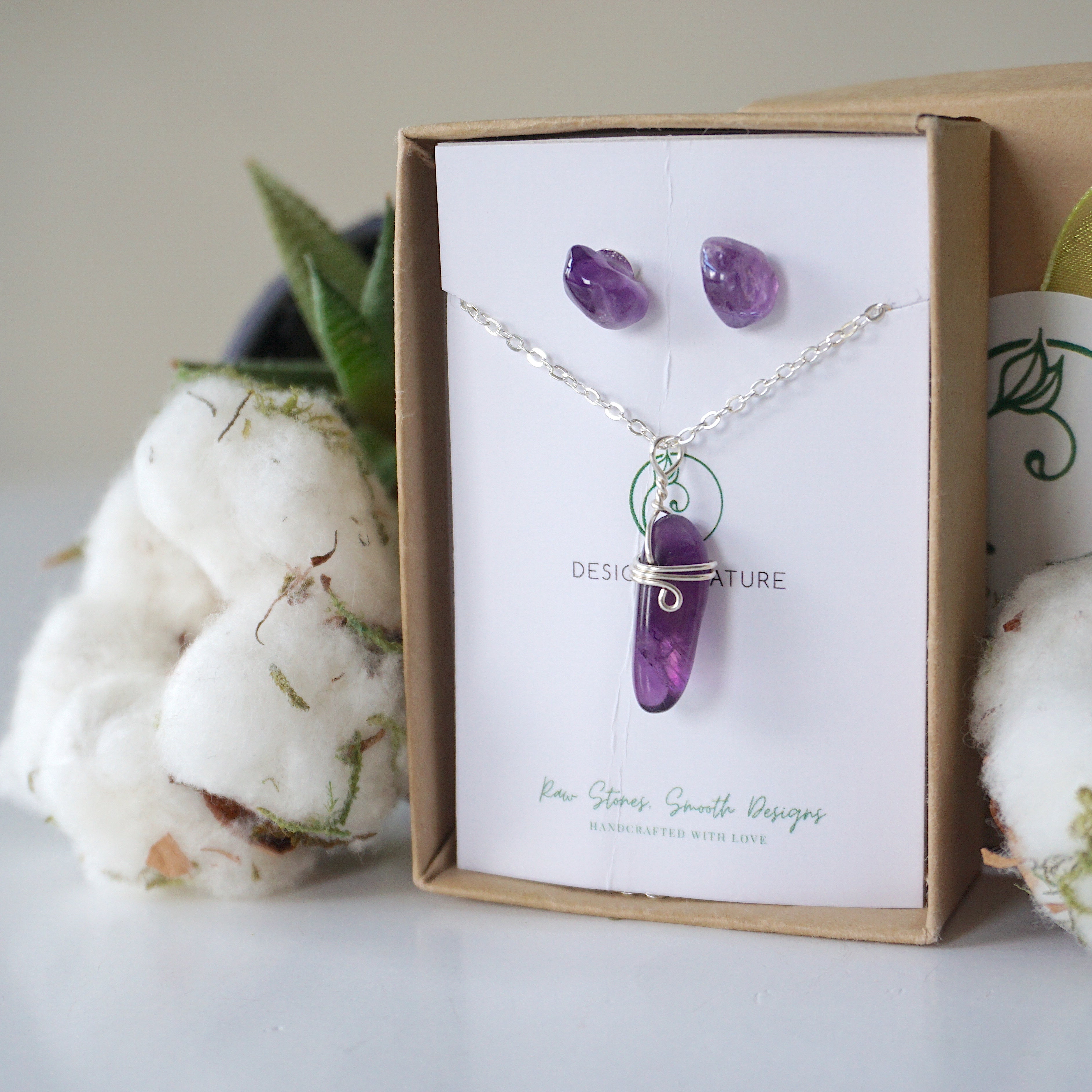 Amethyst Charm Set Sterling Silver - Elegant Jewelry for Women, Gift for Her, Birthday & Anniversary Present - Perfect for Everyday Wear & Special Occasions