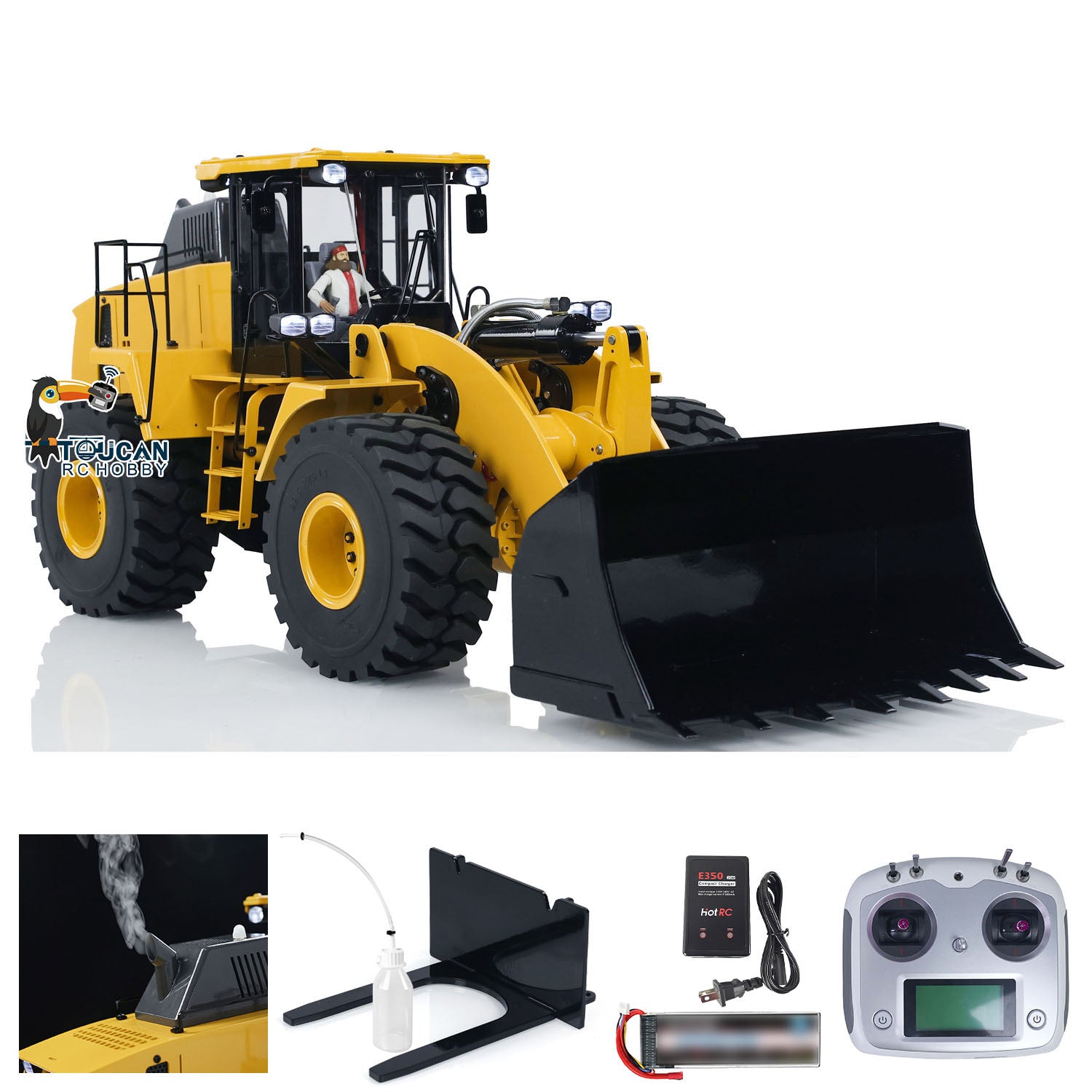 1/14 Scale Metal 470 Hydraulic RC Heavy Duty Loader - Remote Control Construction Vehicle with Smoke, Sound & Light - Fully Assembled Wheel Loader Model for Construction Enthusiasts & Collectors - Perfect for RC Hobbyists, Construction Simulation & Display Collections
