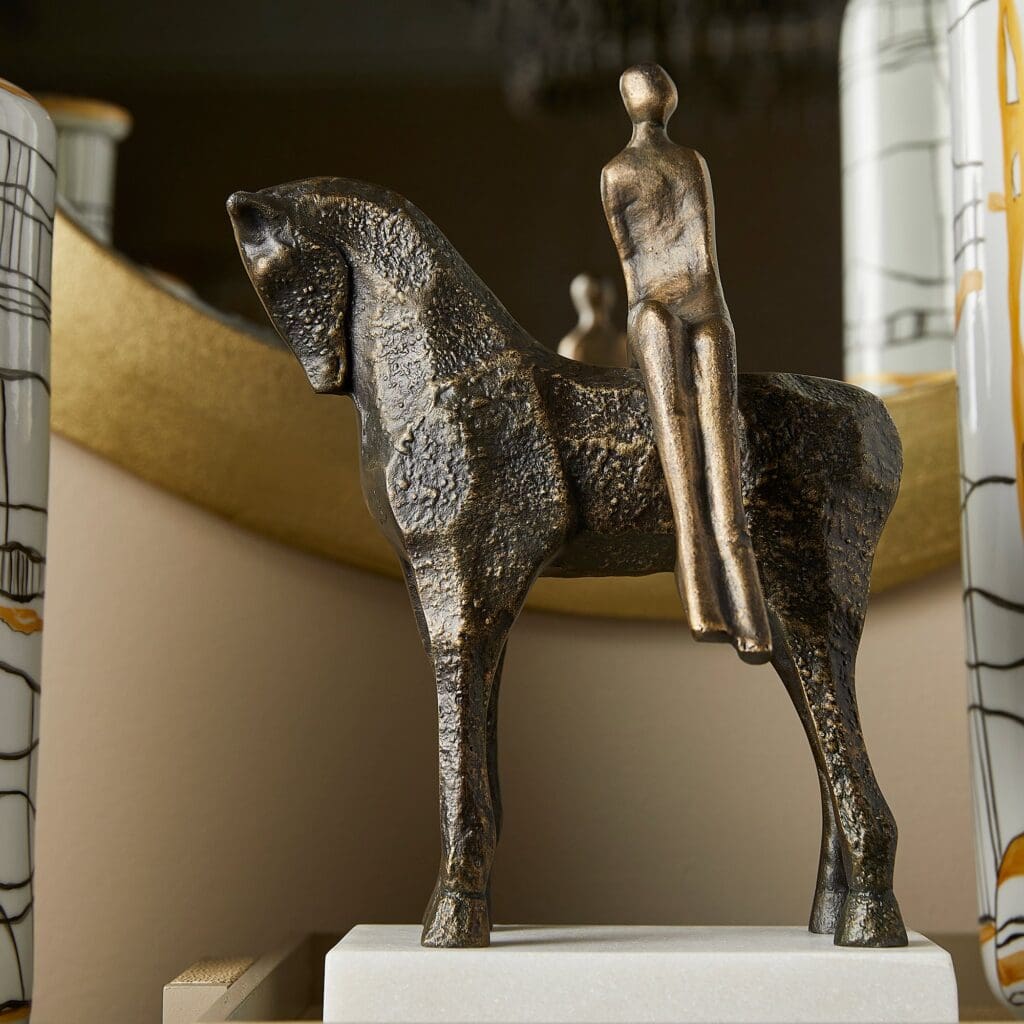 Cyan Design 11503 Godiva Sculpture - White, Bronze & Black Figurine for Home Decor | Elegant Statue for Living Room, Office & Gift Giving