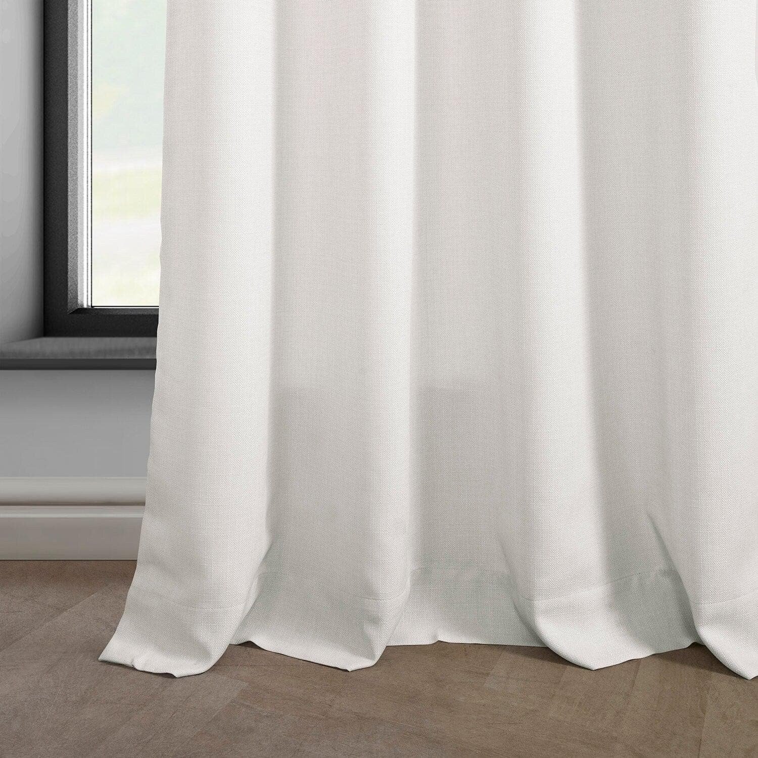Magnolia Off White Grommet Italian Faux Linen Room Darkening Curtains - Blackout Window Drapes for Bedroom, Living Room & Home Theater - 84 Inch Length, Thermal Insulated, Noise Reducing