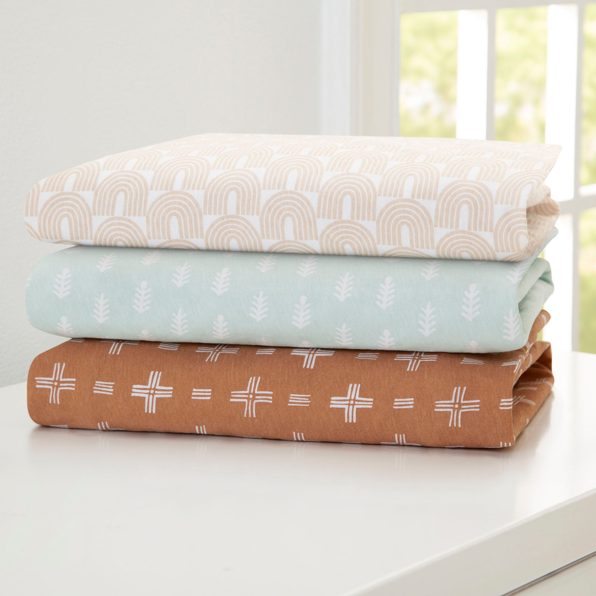 100% Organic Cotton Fitted Crib Sheets - 3 Pack Soft Baby Crib Sheets for Safe & Comfortable Sleep - Perfect for Nursery, Daycare & Travel