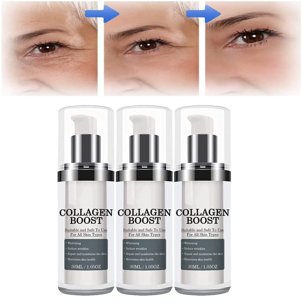 Voletas Collagen Boost Anti-Aging Serum - Hydrating & Brightening Face Serum for Dark Spots, Fine Lines & Wrinkles - Anti-Wrinkle Treatment with Collagen - Perfect for Nighttime Skincare Routine & Daily Moisturizing (3 Pack)
