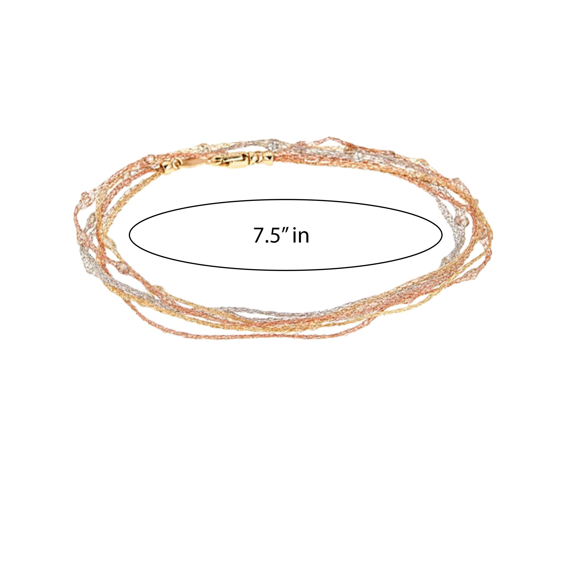 925 Sterling Silver Floating Gemstone Multi-Strand Bracelet for Women - Elegant 7.5
