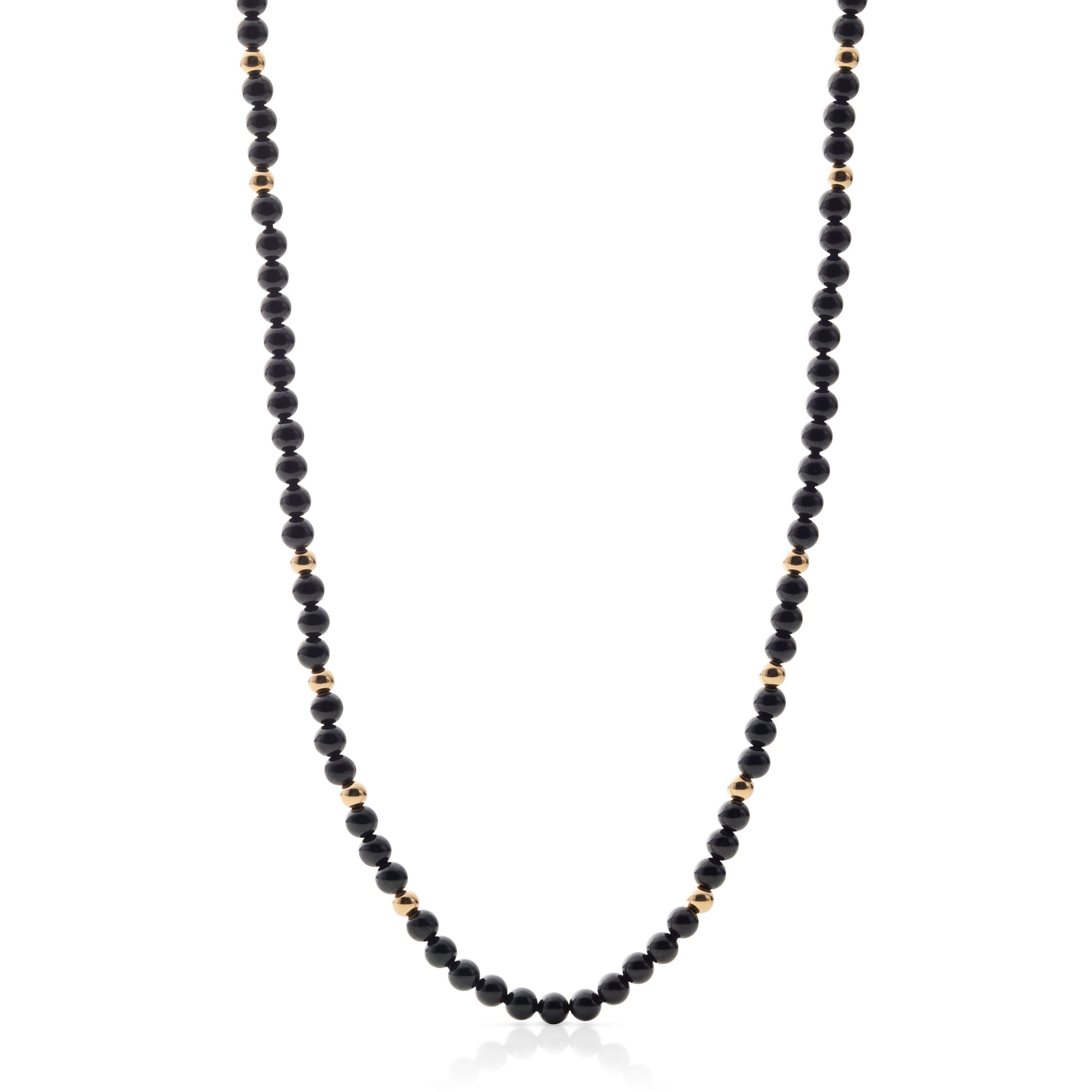 Elegant Black Jade & Gold Station Rope Necklace for Women - Perfect for Weddings, Parties & Everyday Wear