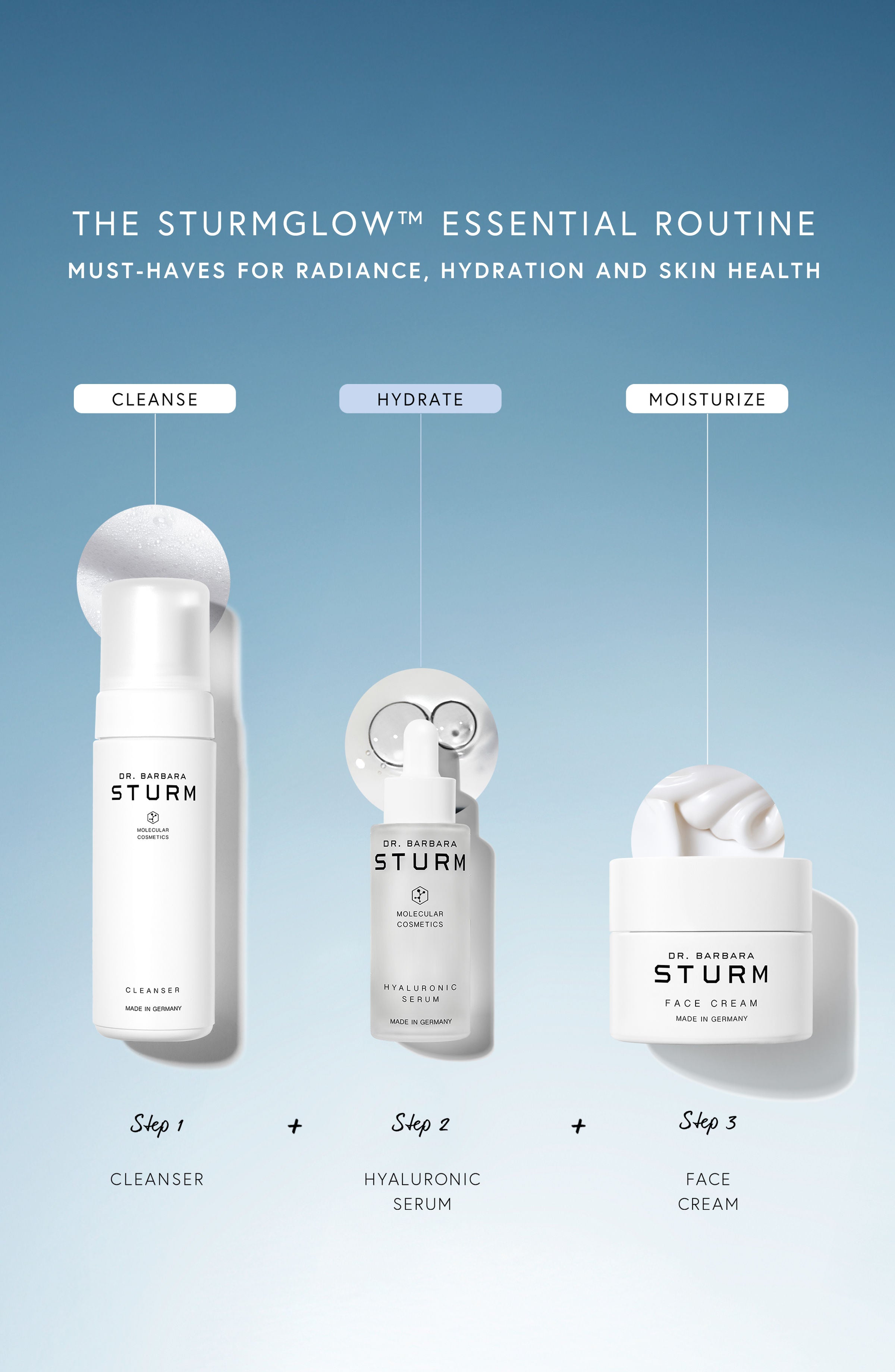 Hyaluronic Acid Serum & Moisturizer Duo Set for Hydrated, Glowing Skin - Anti-Aging Skincare Routine for Day & Night Use