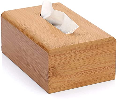 Eco-Friendly Bamboo Tissue Box Cover - Wooden Rectangular Pull Holder Dispenser for Bathroom, Office Desk & Car - Simple Home Decor Organizer | Perfect for Modern Living Spaces & Gift Giving