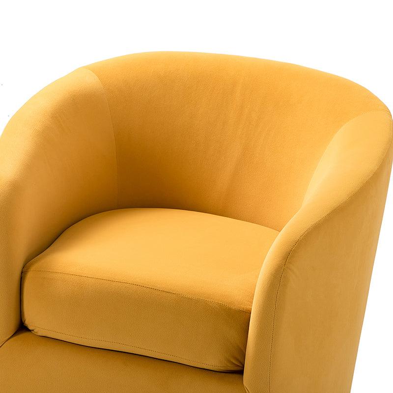 Emanuela Velvet Swivel Barrel Armchair - Modern Accent Chair for Living Room, Bedroom & Office - 360° Rotating Comfortable Lounge Chair with Soft Upholstery - Perfect for Reading, Relaxing & Home Decor