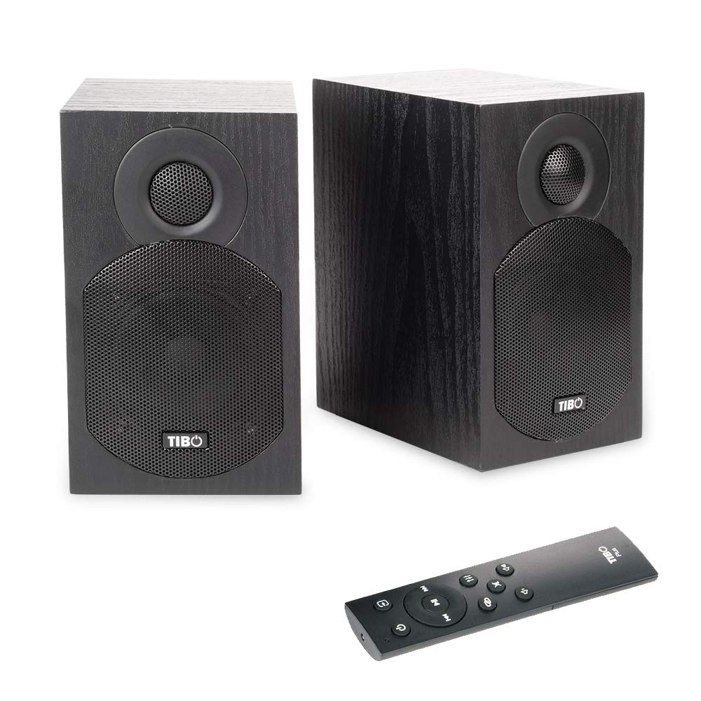 TIBO Plus 1.1 Active HiFi Bookshelf Bluetooth Speakers - Premium UK Designed Wireless Bookshelf Speakers for Home Audio, Gaming & Music - Black | Perfect for Living Room, Bedroom & Office Use