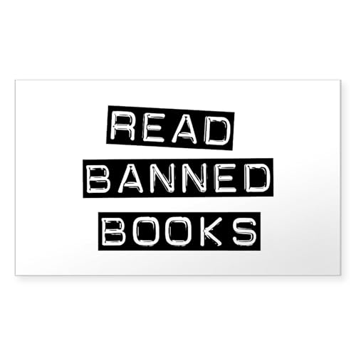 Clear - Read Banned Books Rectangle Sticker