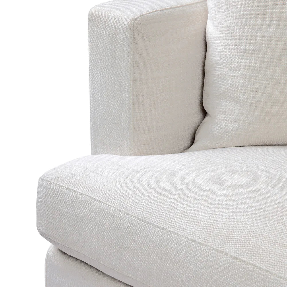 Birkshire Loose Cover 3-Seater Sofa in Off-White Linen Fabric | Removable Washable Slipcover | Perfect for Living Room, Lounge & Family Room Decor