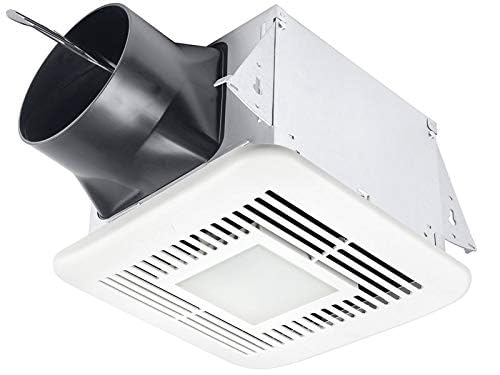 Delta BreezElite 80/110 CFM Bathroom Exhaust Fan with Humidity Sensor & LED Light - White - Perfect for Bathrooms, Laundry Rooms & Small Spaces