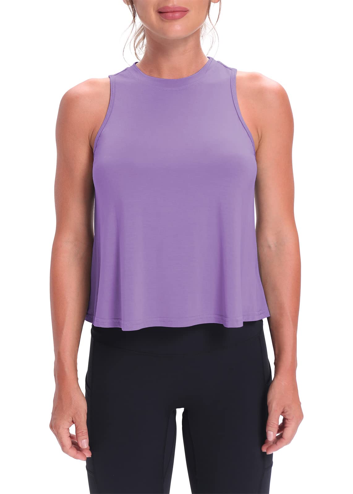 Women's Mippo Crop Tops - Breathable Workout Shirts & Flowy Athletic Tank Tops for Yoga, Running & Gym | Summer Fitness Apparel
