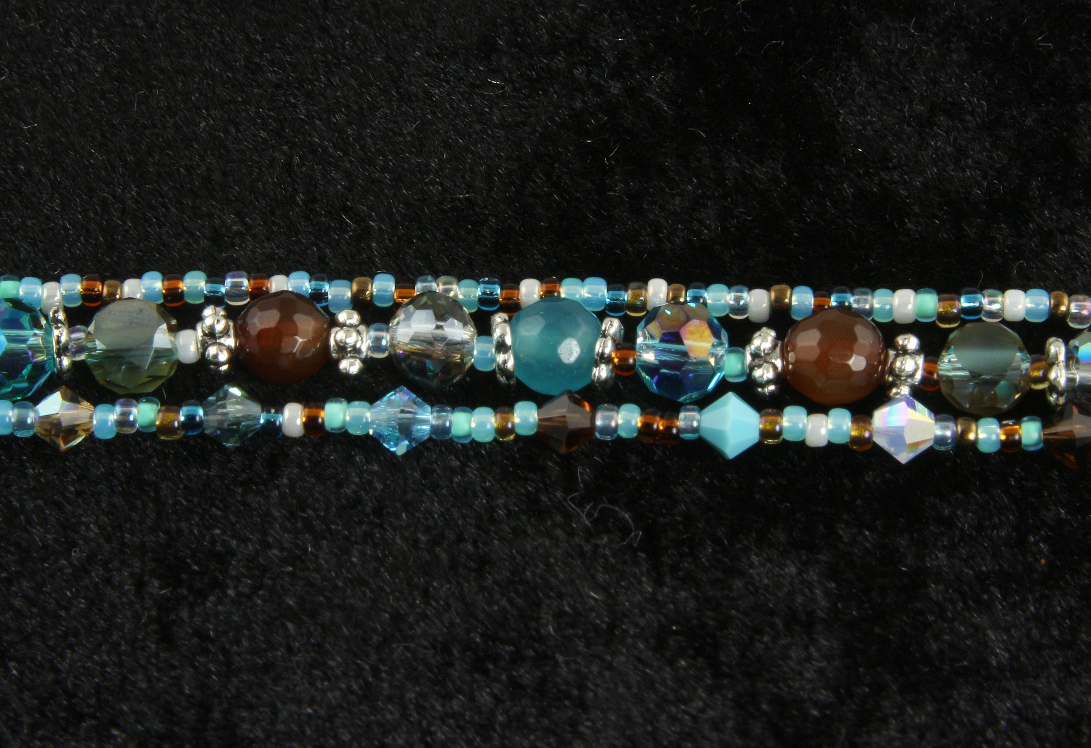 Turquoise Topaz Triple Strand Bracelet for Women - Elegant Beaded Jewelry for Parties, Weddings & Everyday Wear | Boho Chic Handmade Accessory