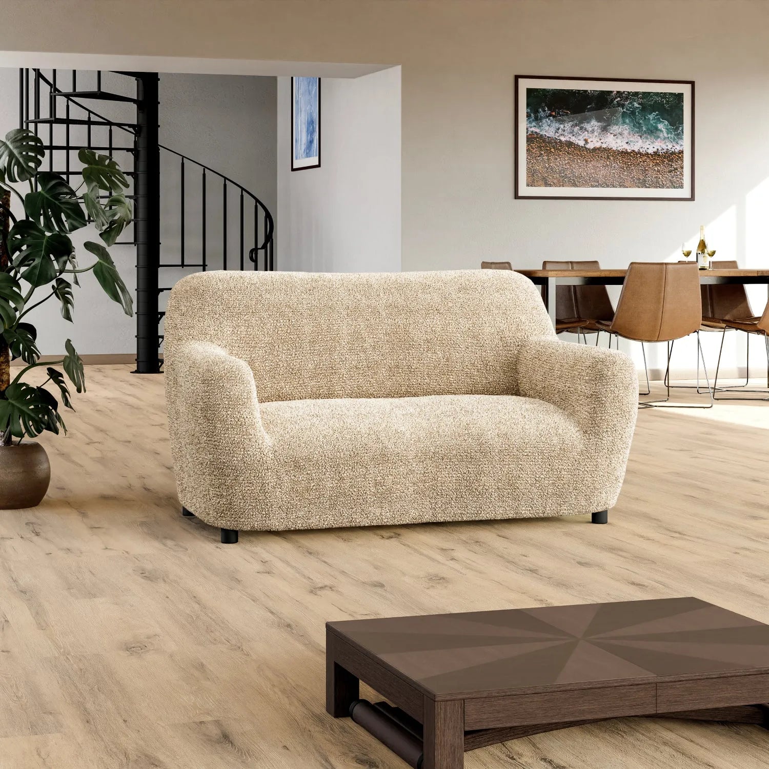 2 Seater Loveseat Slipcover - Soft Microfiber Fabric with Stylish Prints - Perfect for Living Room, Bedroom or Dorm Decor