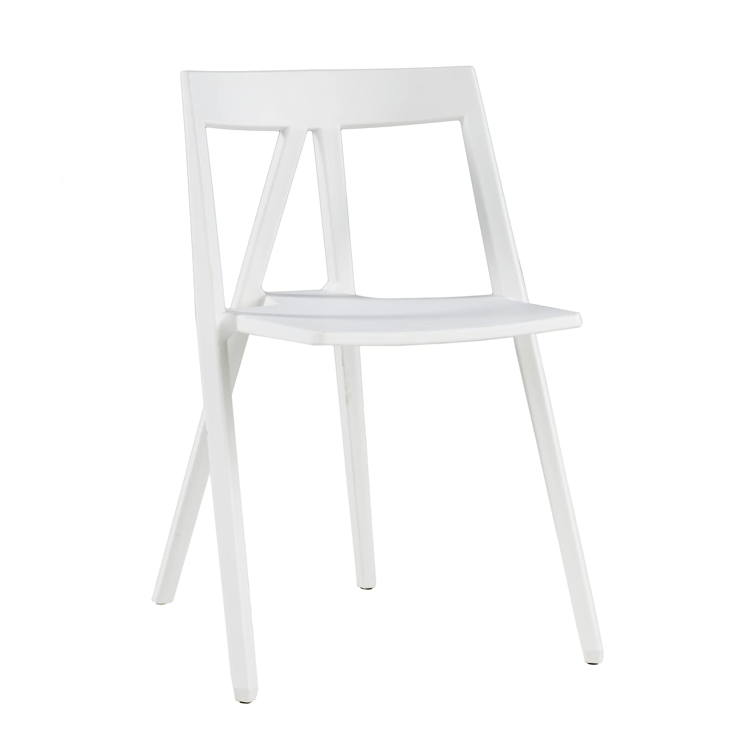 Premium Commercial Seating - Milan Armless White Chairs for Office, Restaurant & Waiting Room - Stackable Modern Dining Chairs for Business & Home Use