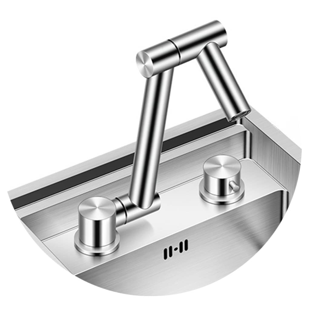 Stainless Steel Pull Down Kitchen Faucet with Folding Sprayer - Modern Silver Retractable Sink Faucet for Home & Restaurant Use - Perfect for Washing Dishes, Filling Pots & Cleaning Vegetables