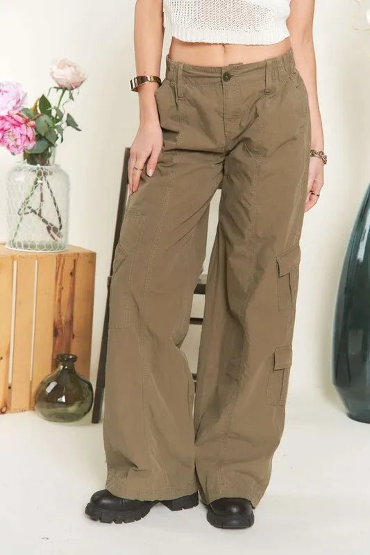 ADORA Women's Low Rise Casual Cargo Pants - Comfortable Everyday Streetwear for Hiking, Travel & Outdoor Activities