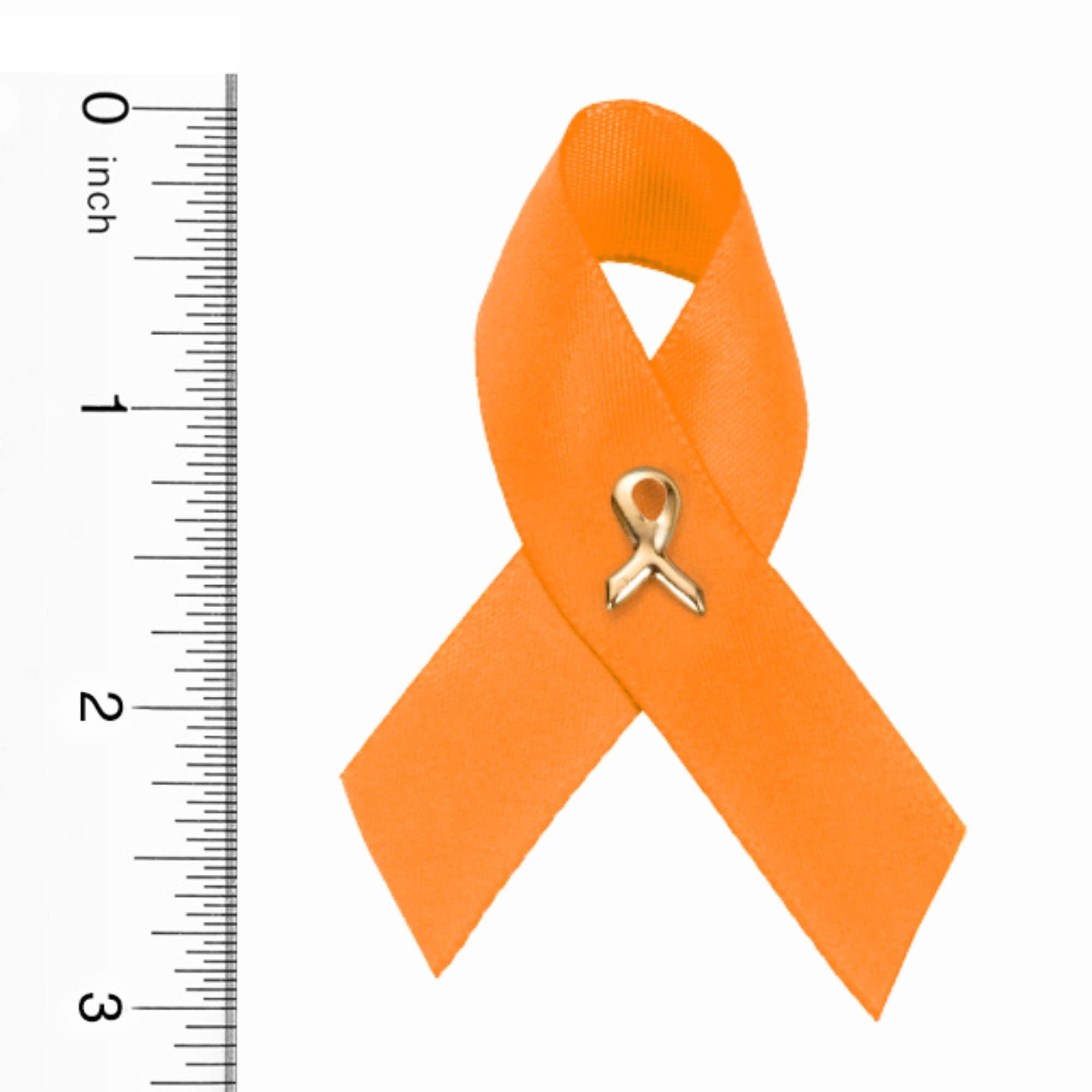 Wholesale Orange Ribbon Pins for Leukemia Awareness (1/2/5/10/25/50/100pcs) - Support Groups, Charity Events, Fundraising Gifts & Awareness Campaigns - Perfect for Cancer Support, Memorials & Community Outreach