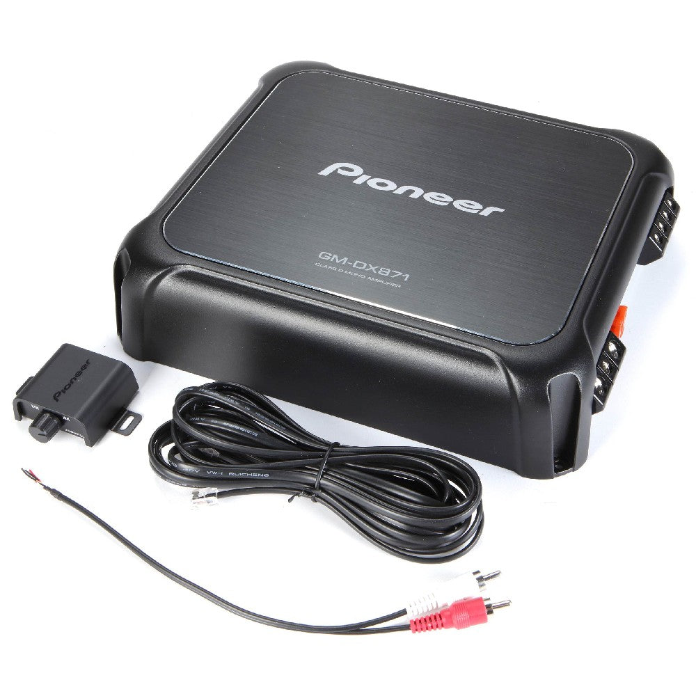Pioneer GM DX871 1600W Class D Mono Car Amplifier with Gold-Plated RCA Terminals & Bass Boost Remote - Powerful Bass for Car Audio Systems, Subwoofers, and Custom Installations